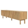 Meuble TV couleur naturelle 4 portes décor motif arrondi - ETHAN