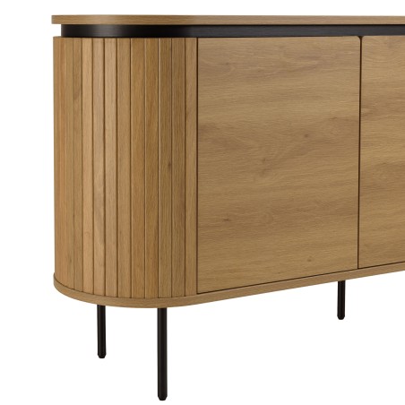 Buffet arrondi couleur naturelle 3 portes - ETHAN