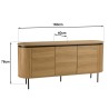 Buffet arrondi couleur naturelle 3 portes - ETHAN