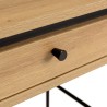 Bureau arrondi couleur naturelle 1 tiroir pieds métal noir - ETHAN