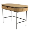 Bureau arrondi couleur naturelle 1 tiroir pieds métal noir - ETHAN