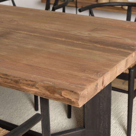 DANDY - Table à manger rect. 220x100cm bois Pin recyclé