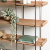 5-tier shelf unit in recycled pine with metal frame - DANDY