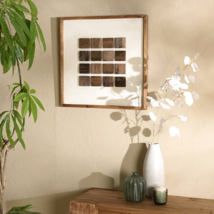 Recycled pine wall decoration - geometric patterns 62x62cm