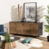 SECOND HAND - Sideboard with 4 doors in natural and black recycled pine
