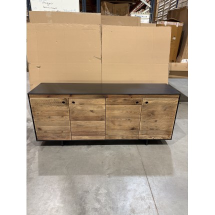 DANDY Sideboard - Natural and Black Recycled Pine - 4 Doors
