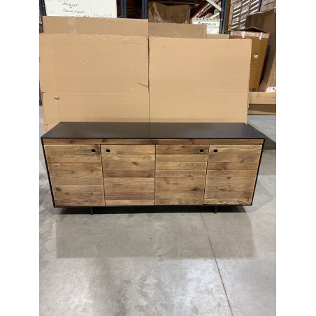 SECOND HAND - Sideboard with 4 doors in natural and black recycled pine