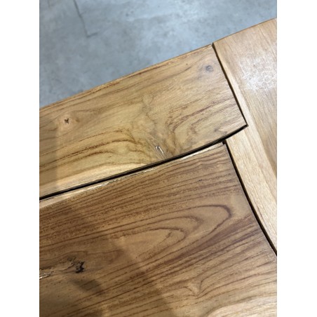 CLARA - Natural Side Table with Driftwood Legs | 55 x 55 cm