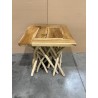CLARA - Natural Side Table with Driftwood Legs | 55 x 55 cm