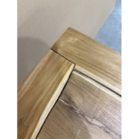 CLARA - Natural Side Table with Driftwood Legs | 55 x 55 cm