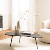 SECOND HAND - Ovoid coffee table with textured black matt top and black iron legs