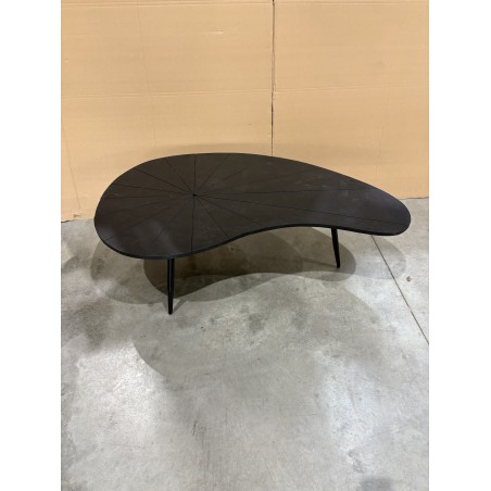 JAMES - Ovoid Coffee Table with Textured Black Matt Top