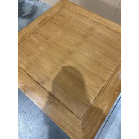 API - Brown Square Coffee Table with Shelf, 90x90cm, Teak