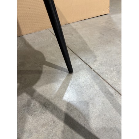 SECONDE MAIN - Lot de 2 chaises assise tissu noir dossier arrondi effet cannage