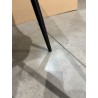 SECONDE MAIN - Lot de 2 chaises assise tissu noir dossier arrondi effet cannage