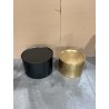 SECONDE MAIN - Set de 2 tables d'appoint rondes métal gris anthracite et doré