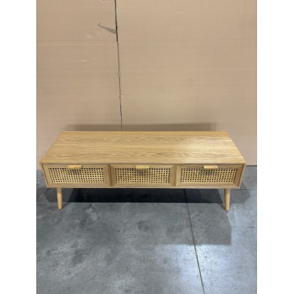 Rodrigo TV Stand with 3 Drawers and Cane