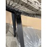 SECOND HAND - Grey synthetic rattan garden chair with grey cushion and black metal legs