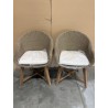 KALLY - Set of 2 Synthetic Rattan Garden Armchairs with Cushions