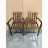 MAEVA - Set of 2 Stackable Armchairs in Oiled Teak Wood