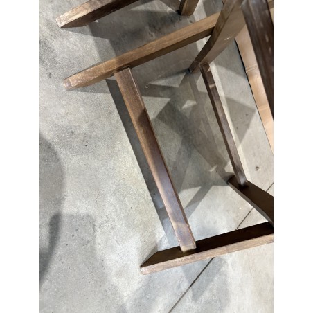 SECOND HAND - Set of 2 folding garden chairs in acacia wood and synthetic rattan