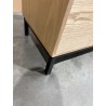 SECONDE MAIN - Buffet 3 tiroirs 2 portes cannage naturel pieds métal noir