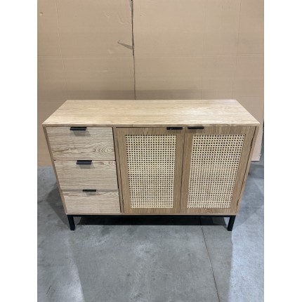 MARCEAU Sideboard with 3 Drawers and 2 Doors - Natural Cane Finish