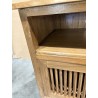SECONDE MAIN - Meuble TV marron 2 portes persiennes bois Teck