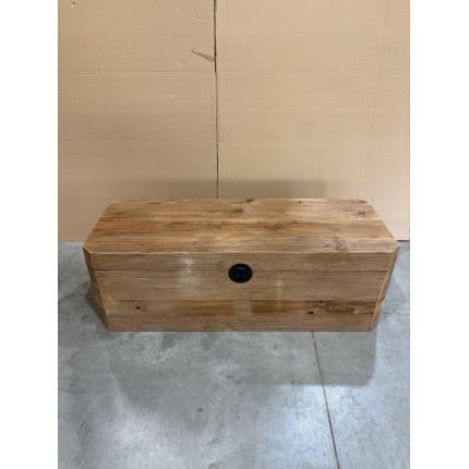 SANDY Brown Storage Chest - Recycled Pine with Black Metal Handles