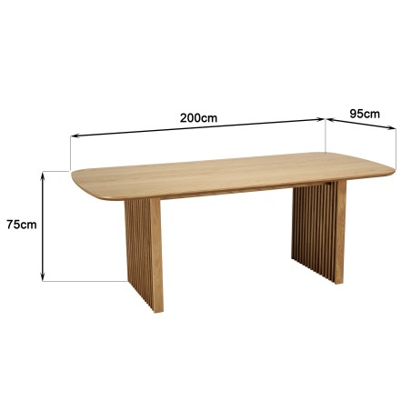 Table à manger rectangulaire L200 décor et chêne naturel - SYA