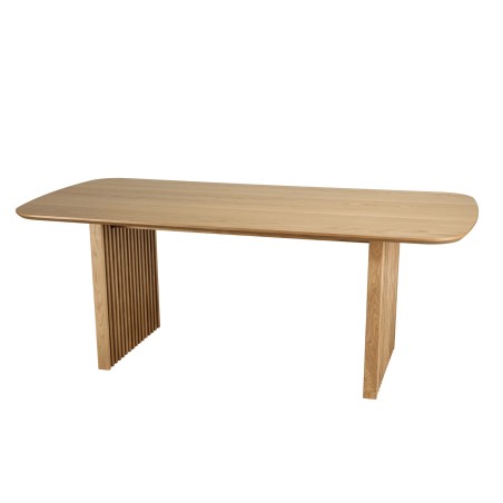 Rectangular dining table L200 with decorative finish and natural oak - SYA