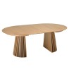 Table à manger ronde extensible L120/160/200 décor et chêne naturel - SYA