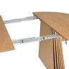 Table à manger ronde extensible L120/160/200 décor et chêne naturel - SYA