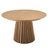 Extendable round dining table L120/160/200, decorative finish and natural oak - SYA
