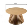 Round coffee table D80 with decorative finish and natural oak base with striated pattern - SYA