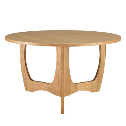 Table basse ronde D80 décor et chêne naturel pied ajouré - SYA