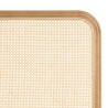 Headboard with rounded edges, natural rattan and solid oak, 140/160 cm