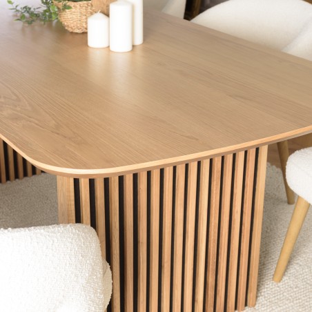 Table à manger rectangulaire L200 décor et chêne naturel - SYA