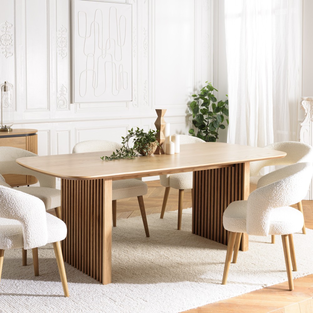 Rectangular dining table L200 with decorative finish and natural oak - SYA Rectangular dining table L200 with decorative finish and natural oak - SYA