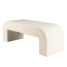 Ecru bouclé fabric bench - LEOPOLD