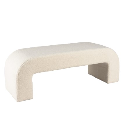 Banc en tissu bouclette écru - LEOPOLD