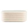 Ecru bouclé fabric bench with storage - LEOPOLD