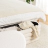 Ecru bouclé fabric bench with storage - LEOPOLD