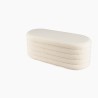 Ecru bouclé fabric bench with storage - LEOPOLD