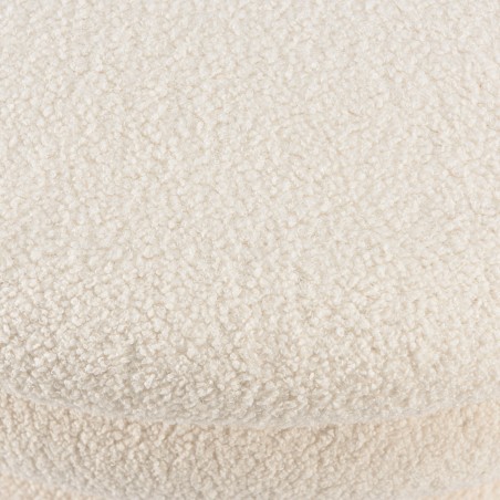 L-shaped pouffe in ecru bouclé fabric with storage - LEOPOLD
