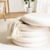 M pouffe in ecru bouclé fabric with storage - LEOPOLD