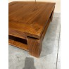 SECOND HAND - Square brown coffee table with shelf, 90x90cm, Mindi wood