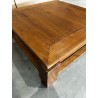 SECOND HAND - Square brown coffee table with shelf, 90x90cm, Mindi wood