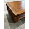 SECONDE MAIN - Table basse carrée marron sous plateau 90x90cm bois Mindi