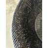 SECONDE MAIN - Table basse ronde 100x100cm en rotin noir plateau amovible